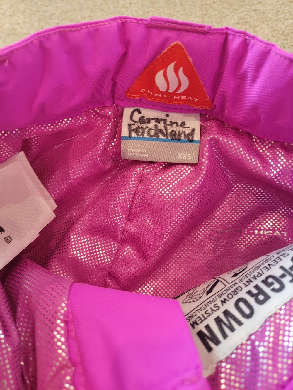 Columbia Omni-heat Kids Bright Pink Snow Pants Size XXS 4/5 - Picture 3 of 5